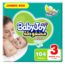 BabyJoy Compressed Diamond Pad, Size 3, Medium, 6-12 kg, Jumbo Box, 104 Diapers