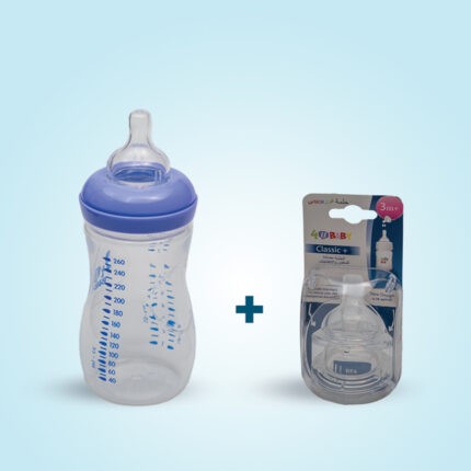 4 U Baby feeding bottle(without handle)+new nipple L size) 260ml