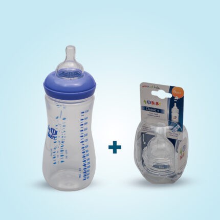 4 U Baby feeding bottle(without handle)+new nipple L size) 330ml