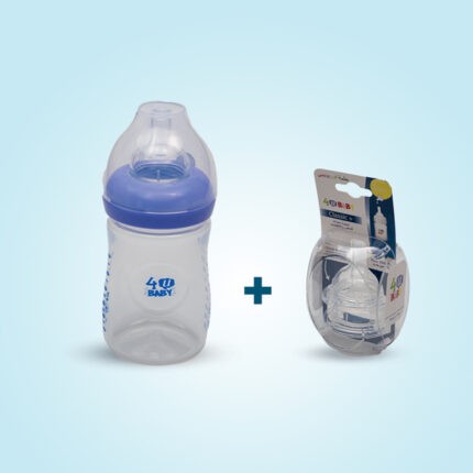 4 U Baby feeding bottle(without handle)+new nipple S size) 125ml