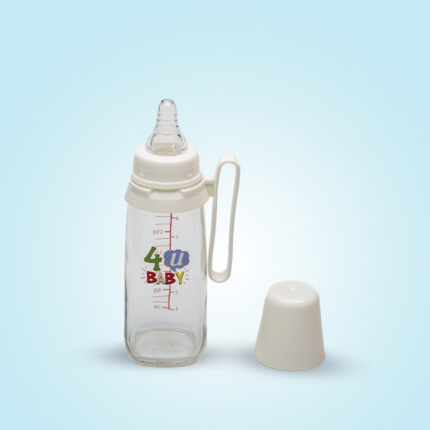 4 U Baby glass feeding bottle with new handle 200ml